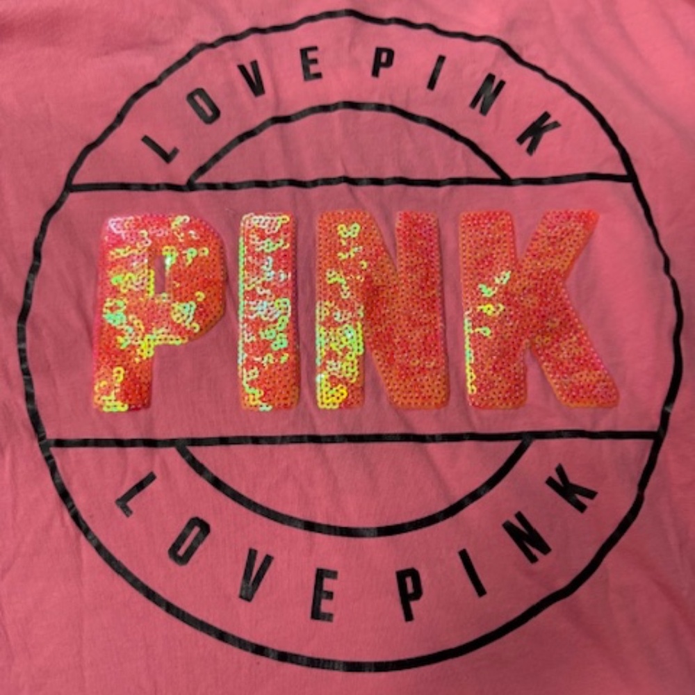 Victoria Secret Pink long sleeve with sequins  pink/black small